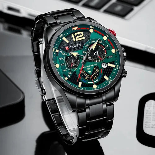 Reloj analógico Curren 8395 negro/verde para hombre