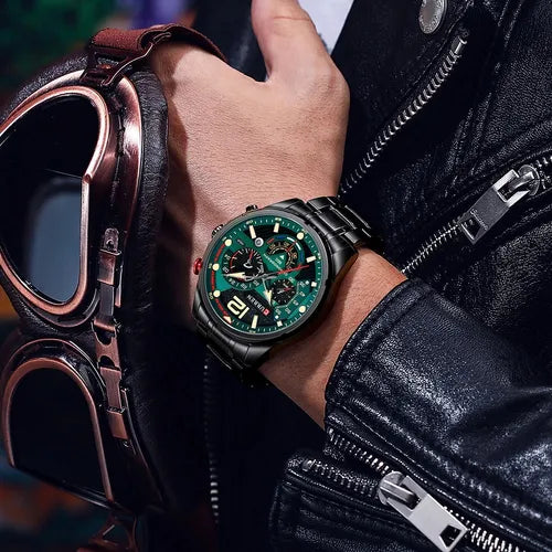 Reloj analógico Curren 8395 negro/verde para hombre